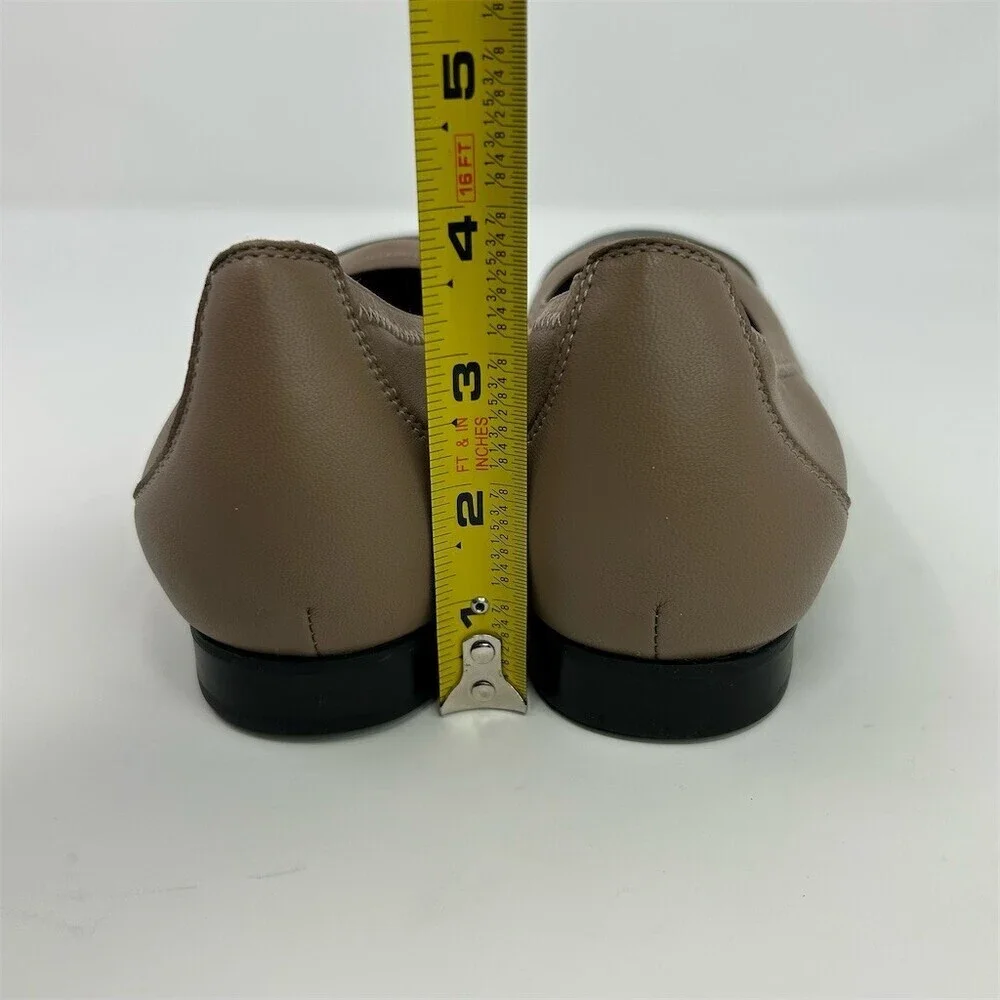 Munro Womens Cap Toe Ballet Flats Beige Black Arch Support Slip-On Size 8 WW